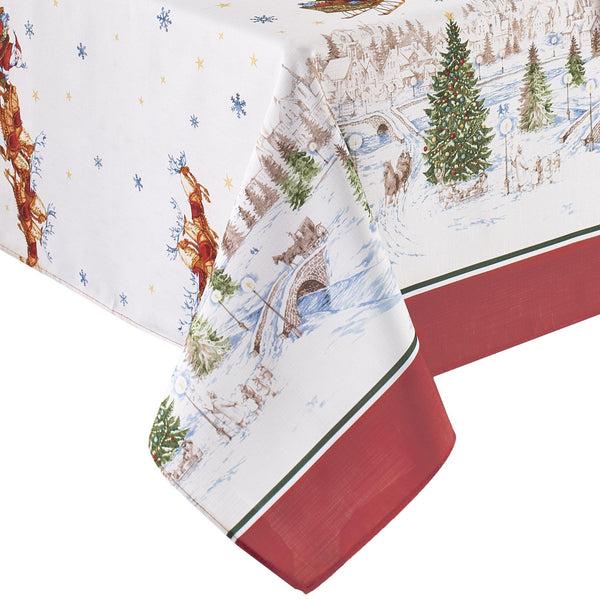 Elrene Santa’s Snowy Sleighride Tablecloth