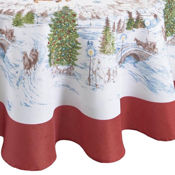 Elrene Santa’s Snowy Sleighride Tablecloth