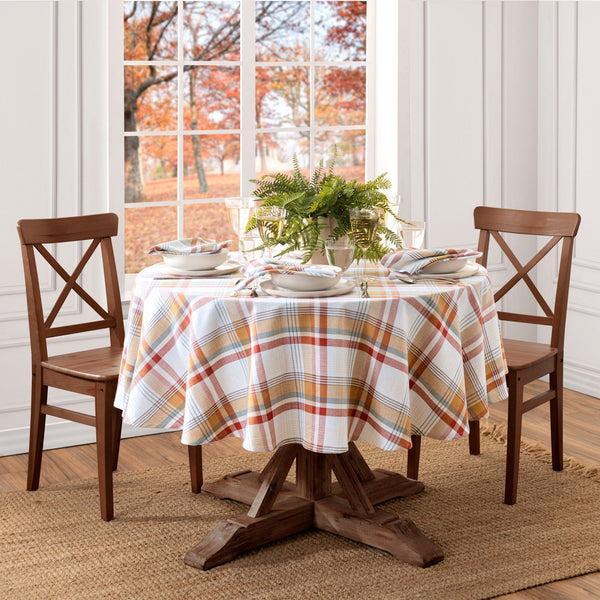 Elrene Seneca Plaid Harvest Cotton Tablecloth