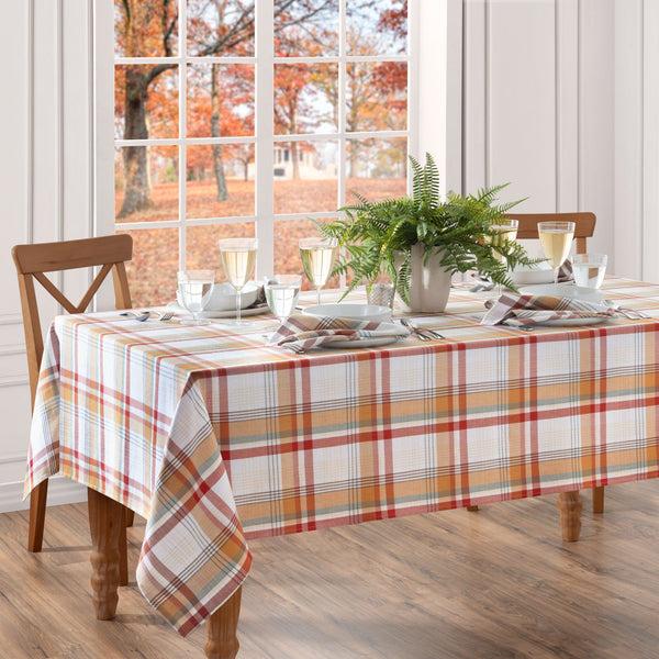 elrene Seneca Plaid Harvest Cotton Tablecloth