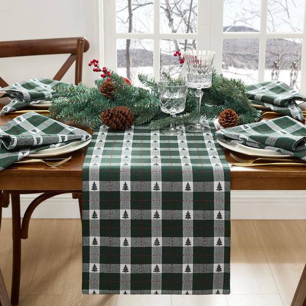 elrene Sherwood Tree Dobby Cotton Table Runner