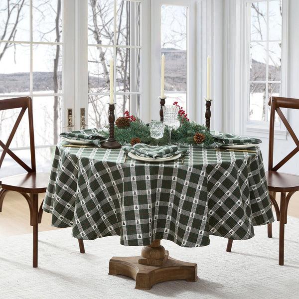 Elrene Sherwood Tree Dobby Cotton Tablecloth