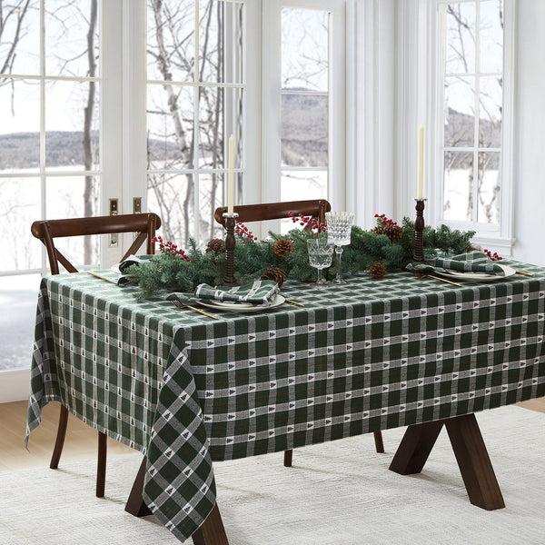 elrene Sherwood Tree Dobby Cotton Tablecloth