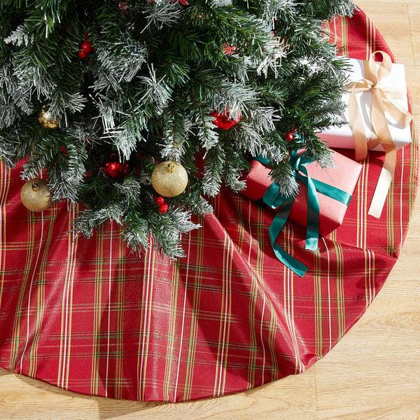 Elrene Shimmering Plaid Holiday Tree Skirt