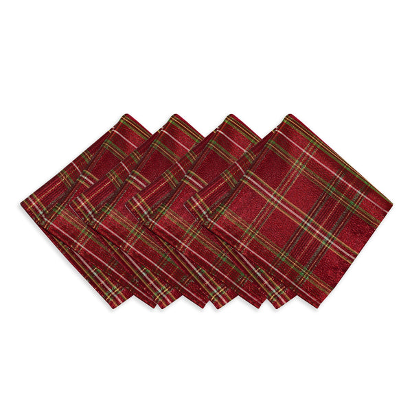 elrene Shimmering Plaid Napkins Set of 4