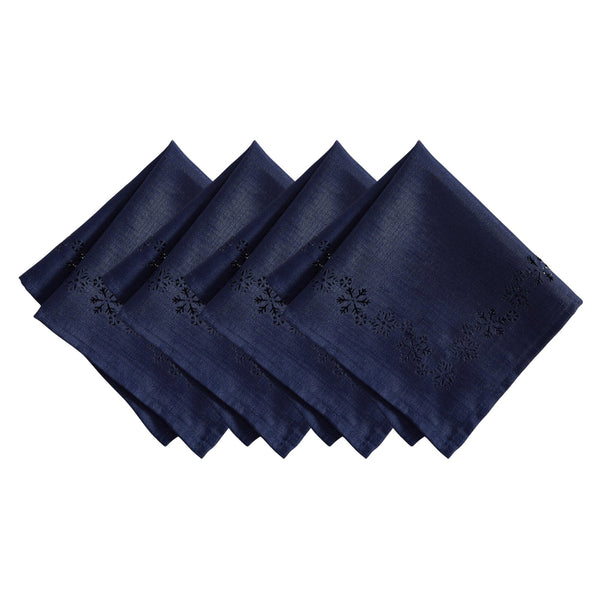 Elrene Snowflake Laser Cut Napkins Set Of 4