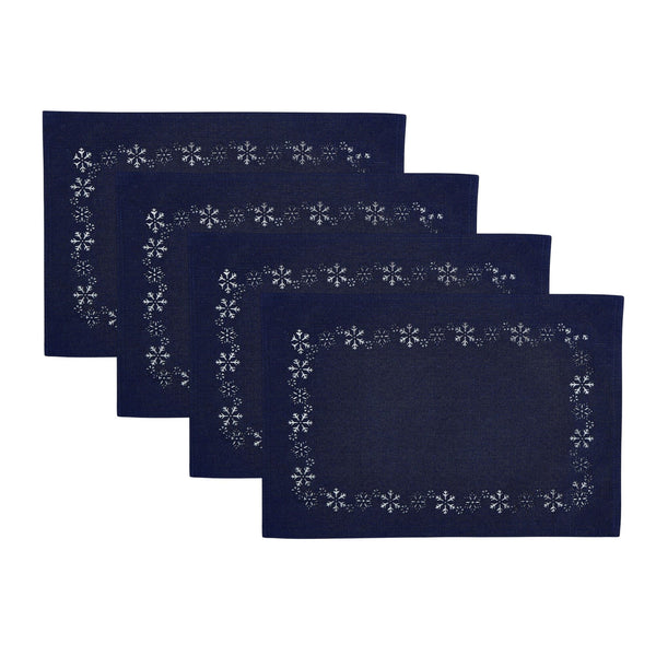 elrene Snowflake Laser Cut Placemats Set of 4
