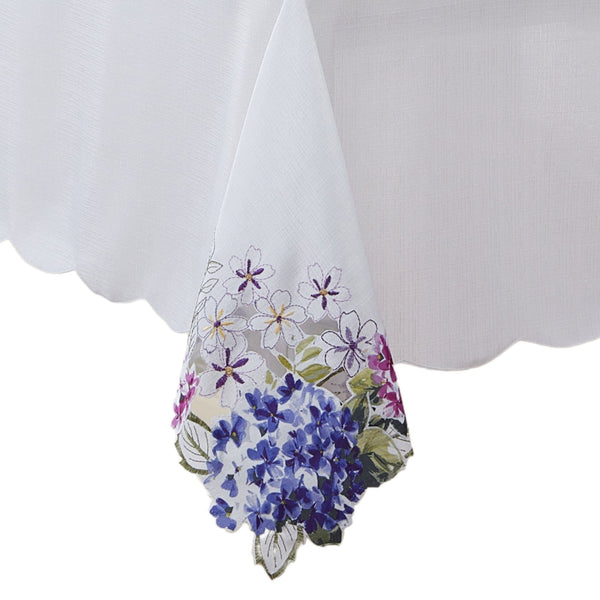 Elrene Spring Hydrangea Floral Cutwork Tablecloth