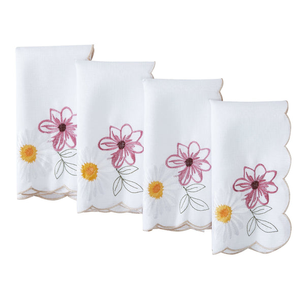 Elrene Sunflower And Daisies Napkins Set Of 4