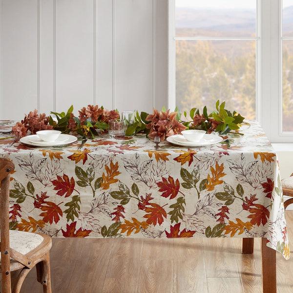 elrene Vintage Leaves Vinyl Tablecloth