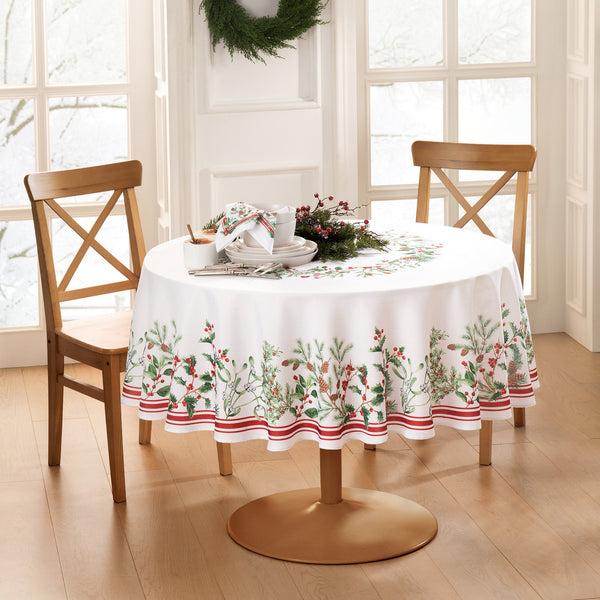 Elrene Winter Holiday Berry Tablecloth
