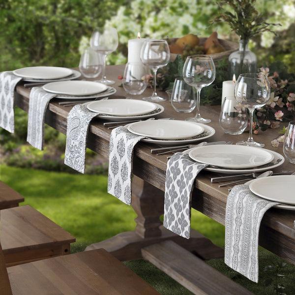 Elrene Everyday Casual Prints Assorted Cotton Fabric Napkins Set Of 24