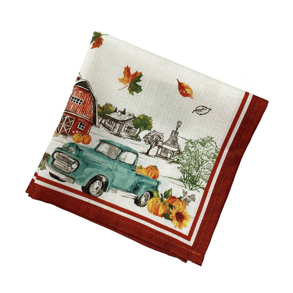 Elrene Farm Fresh Pumpkin Truck Fall Napkin Set Of 4