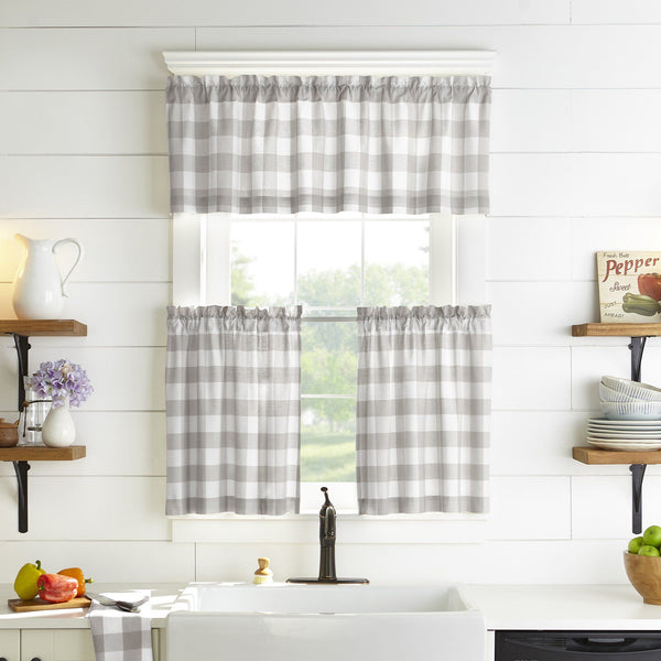 elrene Farmhouse Living Buffalo Check Kitchen Window Collection
