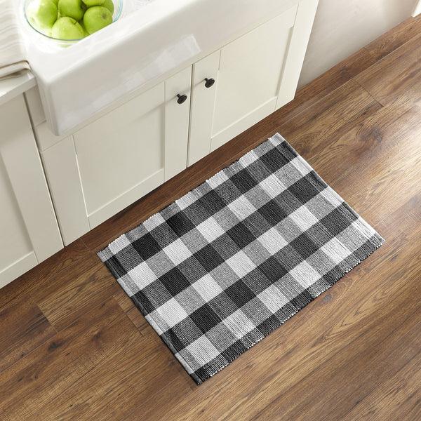 elrene Farmhouse Living Buffalo Check Woven Kitchen Mat