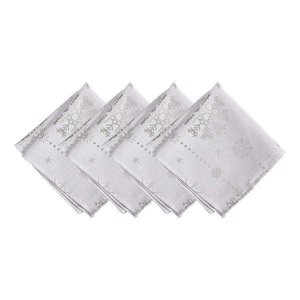 Elrene Foil Wonderland Snowflake Holiday Fabric Napkins Set Of 4