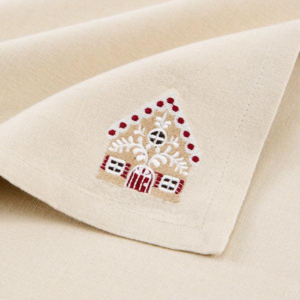 Elrene Gingerbread Bliss Embroidered Cotton Napkins Set Of 4