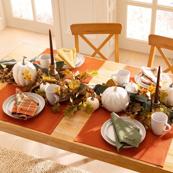 Elrene Harvest Sentiments Placemat And Napkin Value Set Of 8 (4 Of Each)