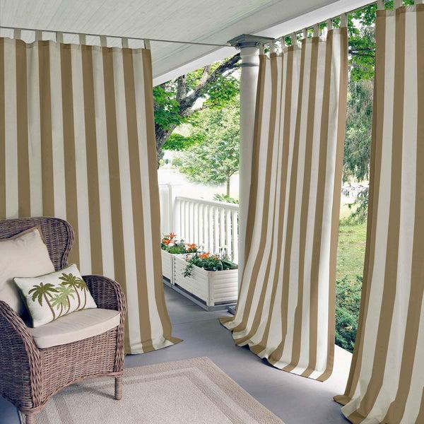 Elrene Highland Stripe Indoor/Outdoor Window Panel Collection