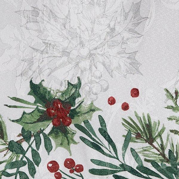 Elrene Holly Berry Flourish Holiday Fabric Tablecloth