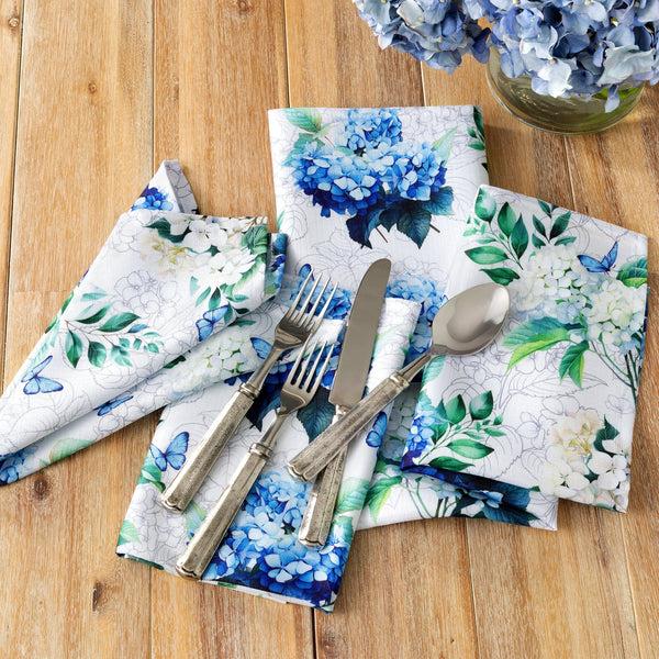 Elrene Hydrangea Bloom Floral Dinner Napkins Set Of 4