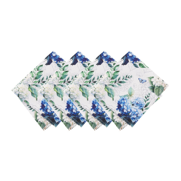 Elrene Hydrangea Bloom Floral Dinner Napkins Set Of 4