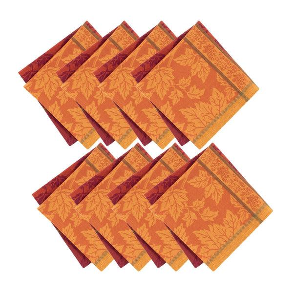 Elrene Maplewood Jacquard Harvest Cotton Napkins Set Of 8