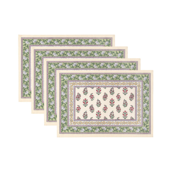 elrene Nomad Harvest Block Print Placemats Set of 4