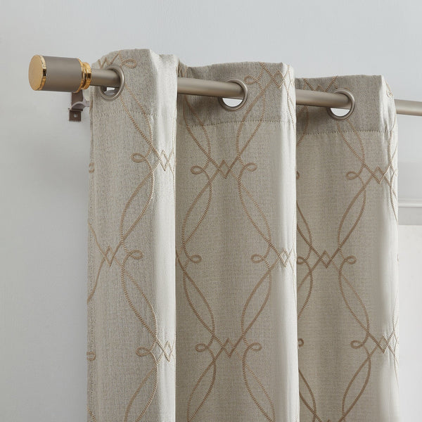 Elrene Palmetto Lattice Embroidered Blackout Window Curtain Panel Set Of 2