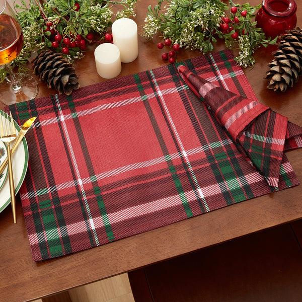 Elrene Pocono Plaid Holiday Fabric Napkins Set Of 4