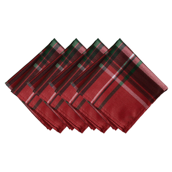 elrene Pocono Plaid Holiday Fabric Napkins Set of 4