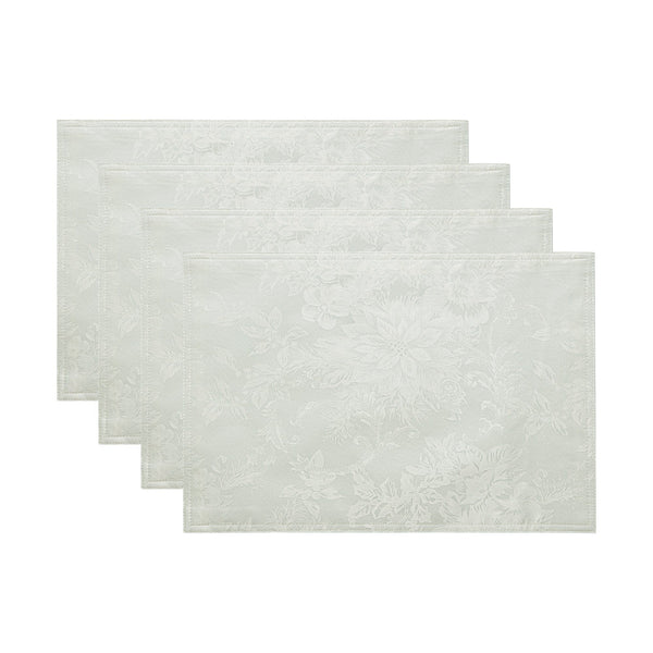 Elrene Poinsettia Elegance Jacquard Holiday Placemat Set Of 4