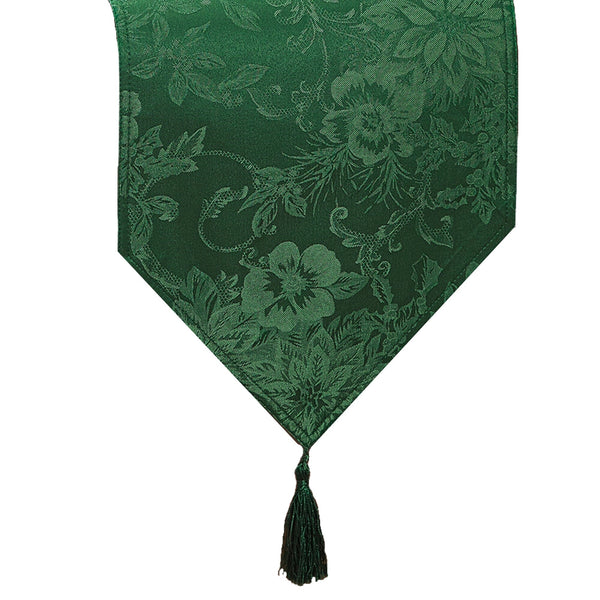 Elrene Poinsettia Elegance Jacquard Holiday Table Runner