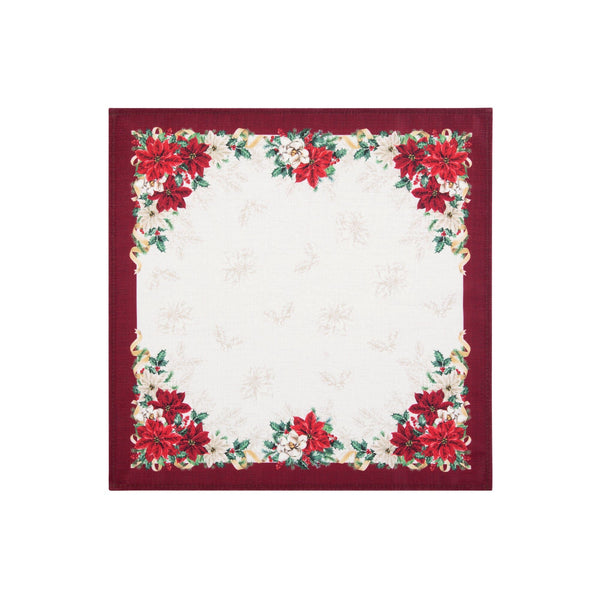 Elrene Poinsettia Garlands Engineered Napkins Set Of 4