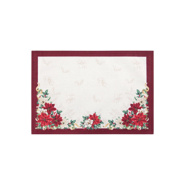 Elrene Poinsettia Garlands Engineered Placemats Set Of 4
