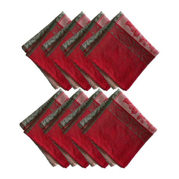 Elrene Prestige Poinsettia Jacquard Napkin Set Of 8