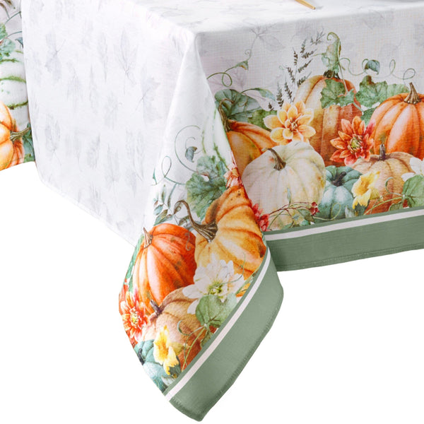 Elrene Pumpkin Harvest Vine Double Border Tablecloth