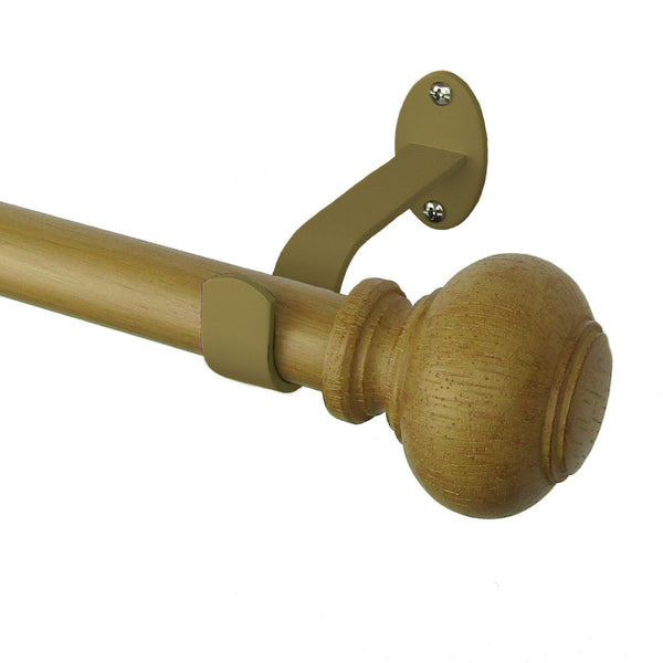 Elrene Rhinebeck Rustic Faux Wood 1" Window Drapery Single Curtain Rod