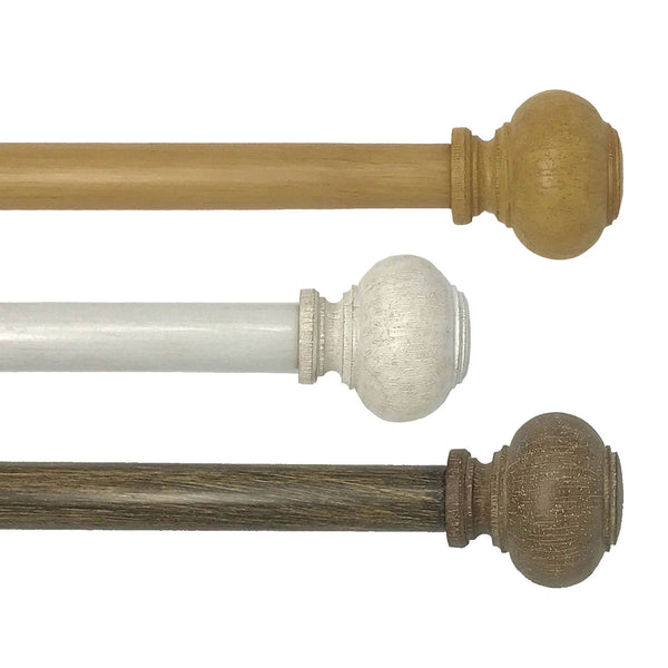 elrene Rhinebeck Rustic Faux Wood 1" Window Drapery Single Curtain Rod
