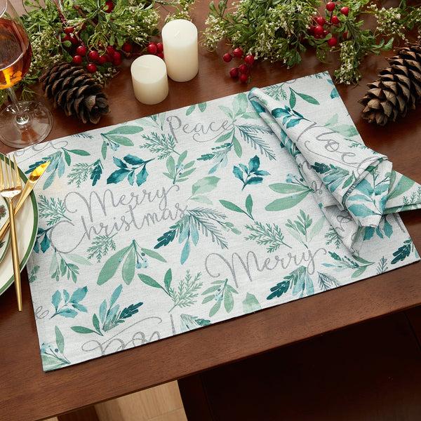 Elrene Seasons Greetings Holiday Fabric Placemats Set Of 4
