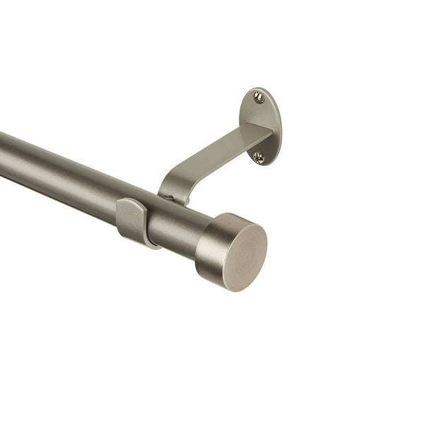 Elrene Serena 1" Window Drapery Single Curtain Rod With Contemporary Cap Finial