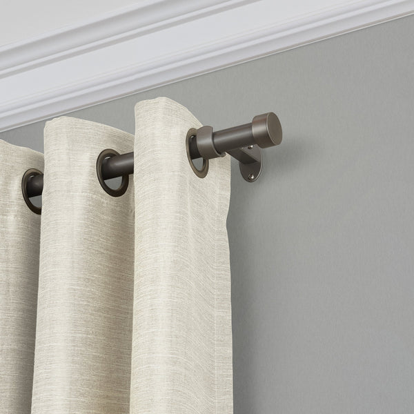 Elrene Serena 1" Window Drapery Single Curtain Rod With Contemporary Cap Finial