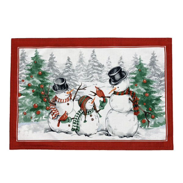 Elrene Snowman Winterland Holiday Snowflake Placemat Set Of 4