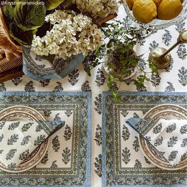Elrene Tropez Block Print Stain & Water Resistant Indoor/Outdoor Placemats Set Of 4