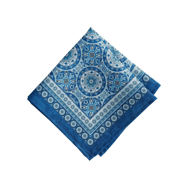 Elrene Vietri Medallion Block Print Stain & Water Resistant Indoor/Outdoor Napkins Set Of 4