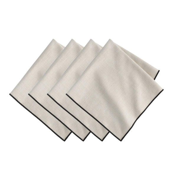 Elrene Villeroy And Boch Manufacture Rock Merrow Stitch Cotton Napkin Set Of 4