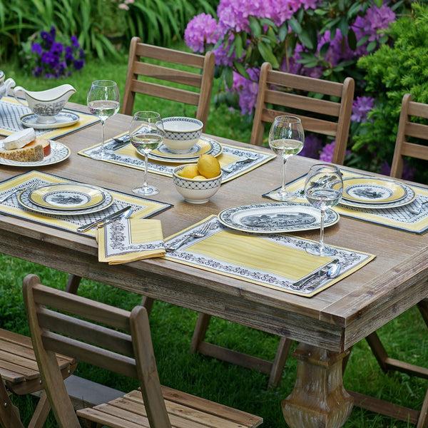 elrene Villeroy & Boch Audun Cotton Fabric Reversible Placemat 14"x20" (Set of 4)