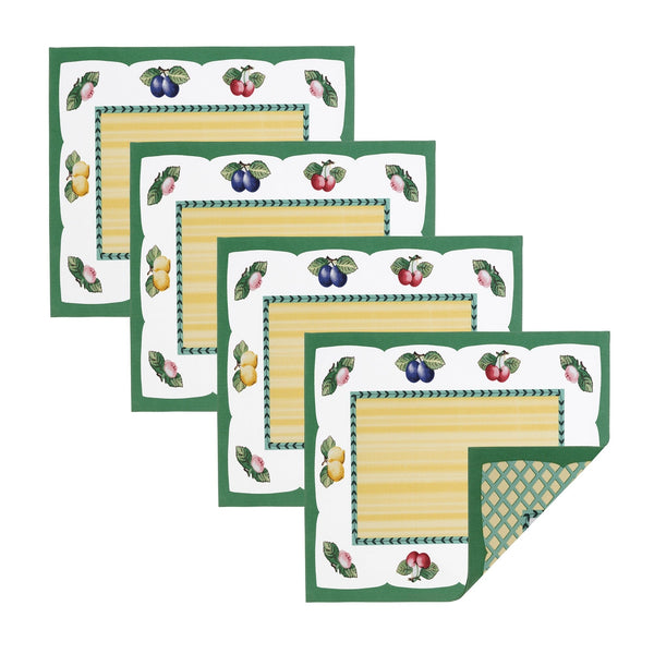 Elrene Villeroy & Boch French Garden Stain And Water Resistant Placemats Set Of 4