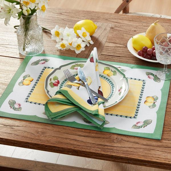 Elrene Villeroy & Boch French Garden Stain And Water Resistant Placemats Set Of 4