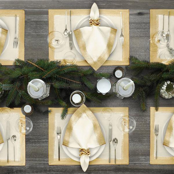 Elrene Villeroy & Boch Metallic Brushstroke Placemats 14"x20" (Set Of 4)